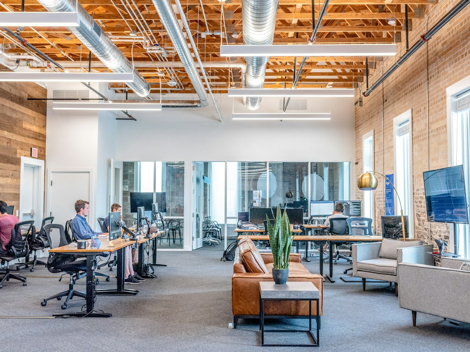 Bright, modern open-plan office with collaborative workspaces