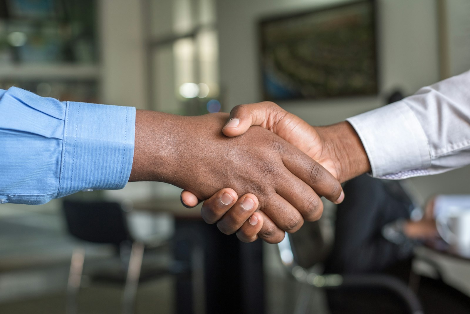 Handshake welcoming a new team member